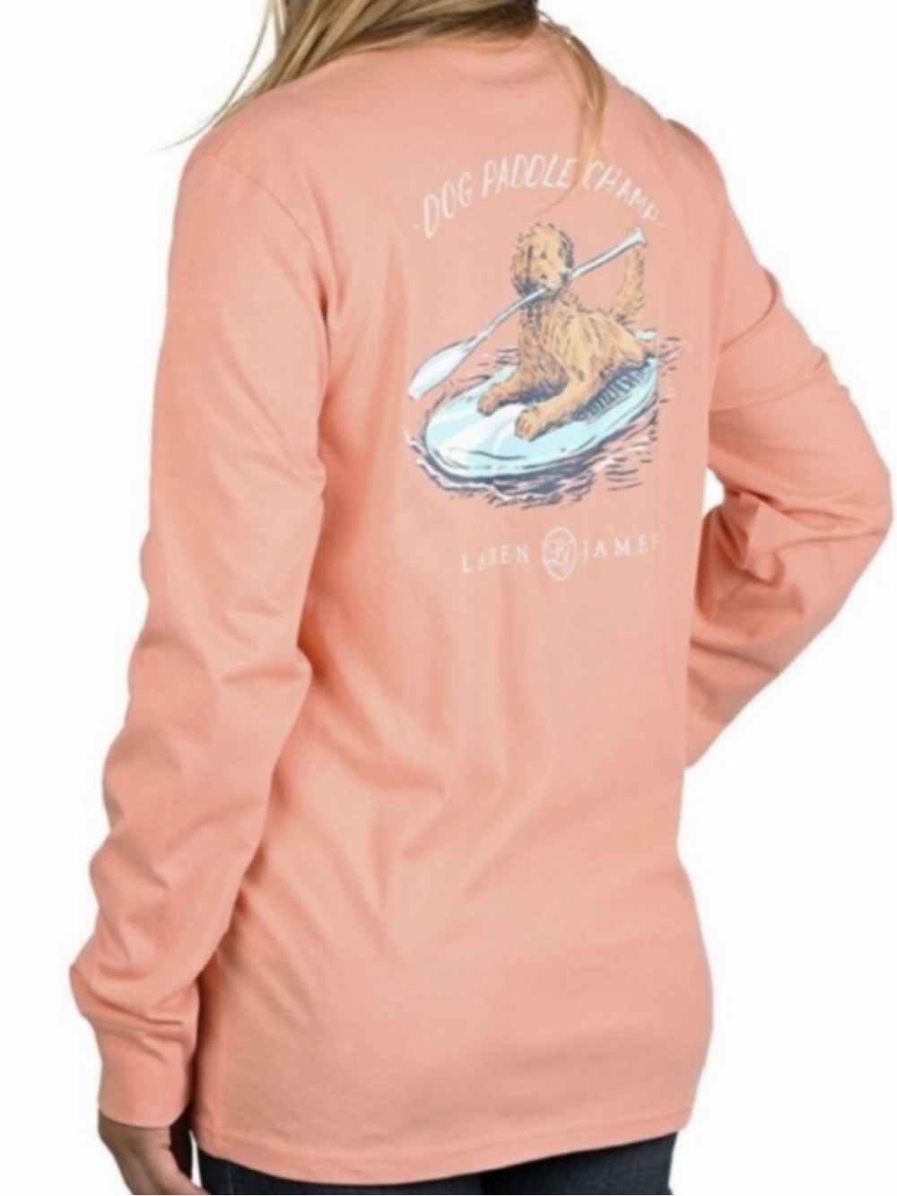 Lauren James Peach 'Dog Paddle Champ' Long Sleeve Coverup